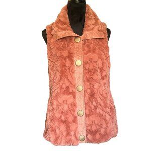 💖Marc New York, Andrew Marc salmon fur vest with pockets and gold button